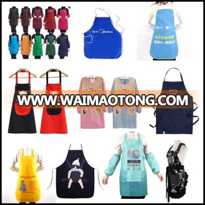 Cheap promotion custom logo cotton kitchen cooking apron,plastic pvc disposable apron